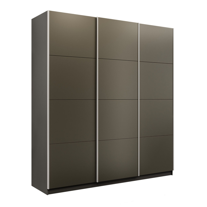 Шкафы-купе 3-х дверные, Шкаф-купе Прайм 3-х дверный Стекла хаки/Доводчики 210х57х230
