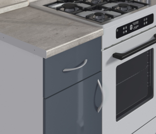 Кухонный гарнитур Катя Белый/МДФ Белый глянец,Графит глянец/МетрополитанR5