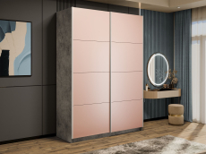 Шкафы-купе 2-х дверные, Шкаф-купе Прайм 2-х дверный Стекла пудра/Доводчики 120х57х230